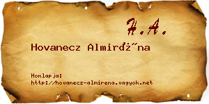 Hovanecz Almiréna névjegykártya